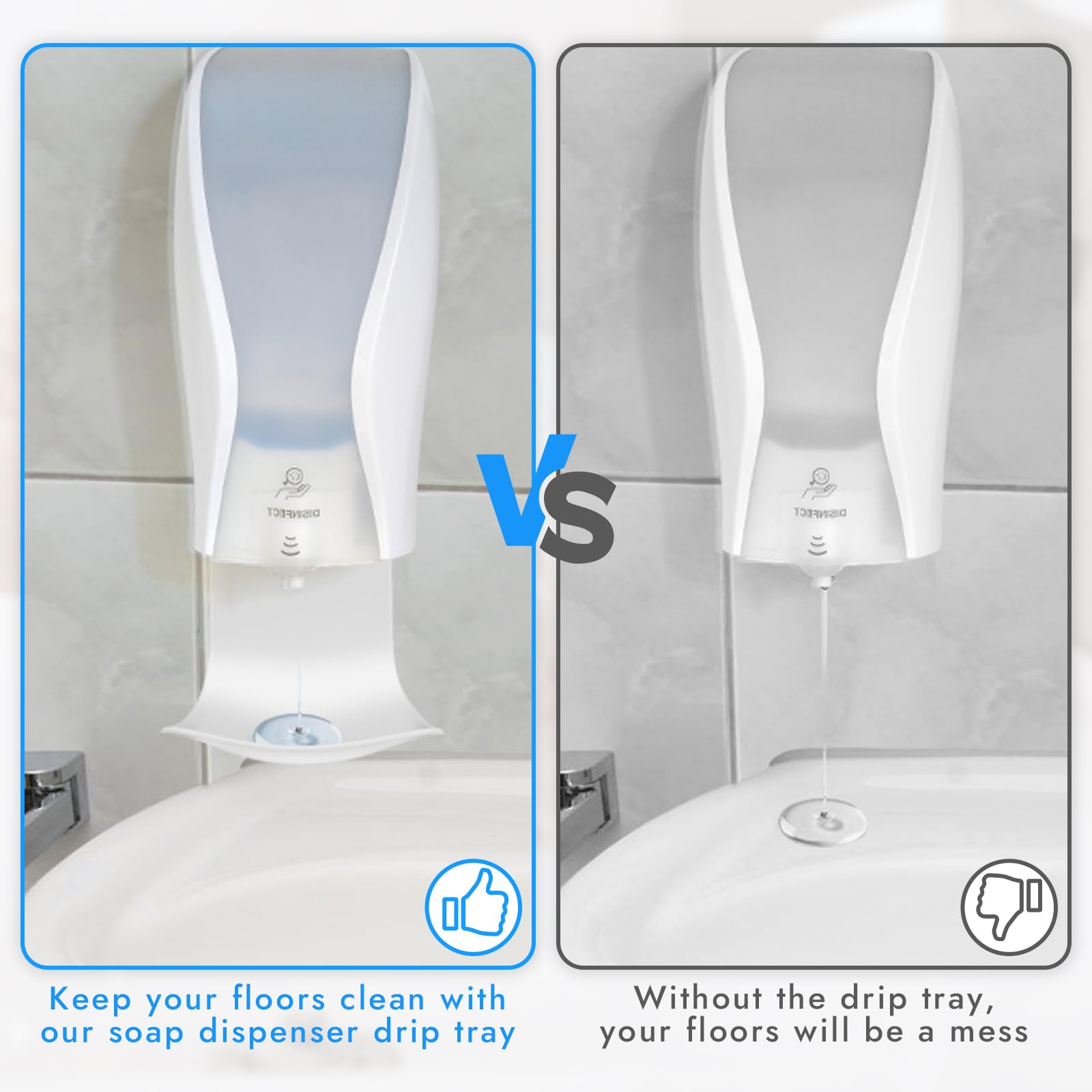 10 bandejas dispensadoras de goteo para montaje en pared, soporte dispensador de jabón, colector de goteo de detergente para ropa que evita goteos y pulverizaciones, fácil de limpiar (blanco)