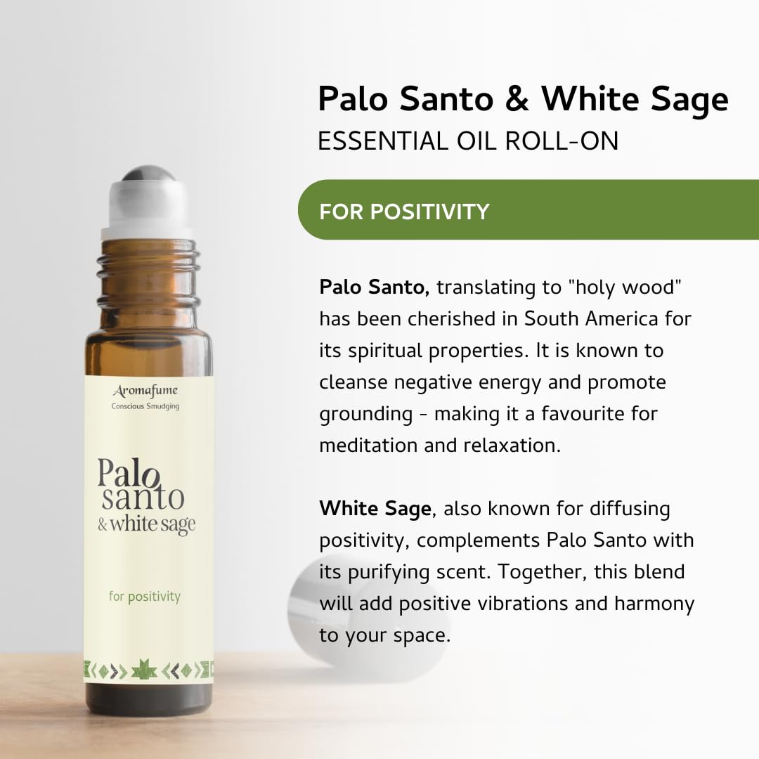 Palo Santo and White Sage Essential Oil Roll-On, 10ml, Aromafume 1