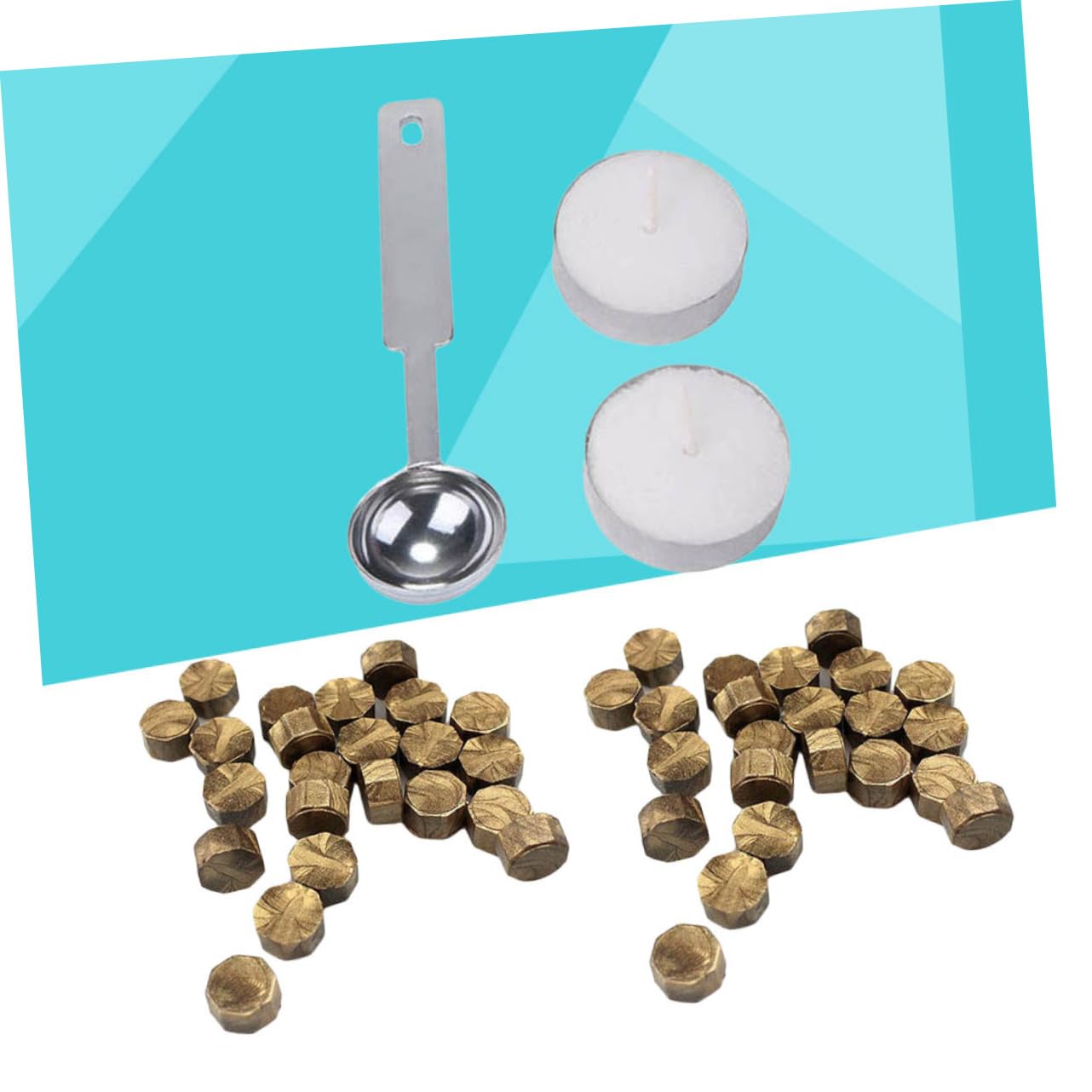 Lurrose 309stücke Sealing Wax Set Teile Bronze Oktagon Wachsperlen Inkl Schmelzlöffel Kerzen Für Hochzeiten Einladungen Karten Bastelprojekte