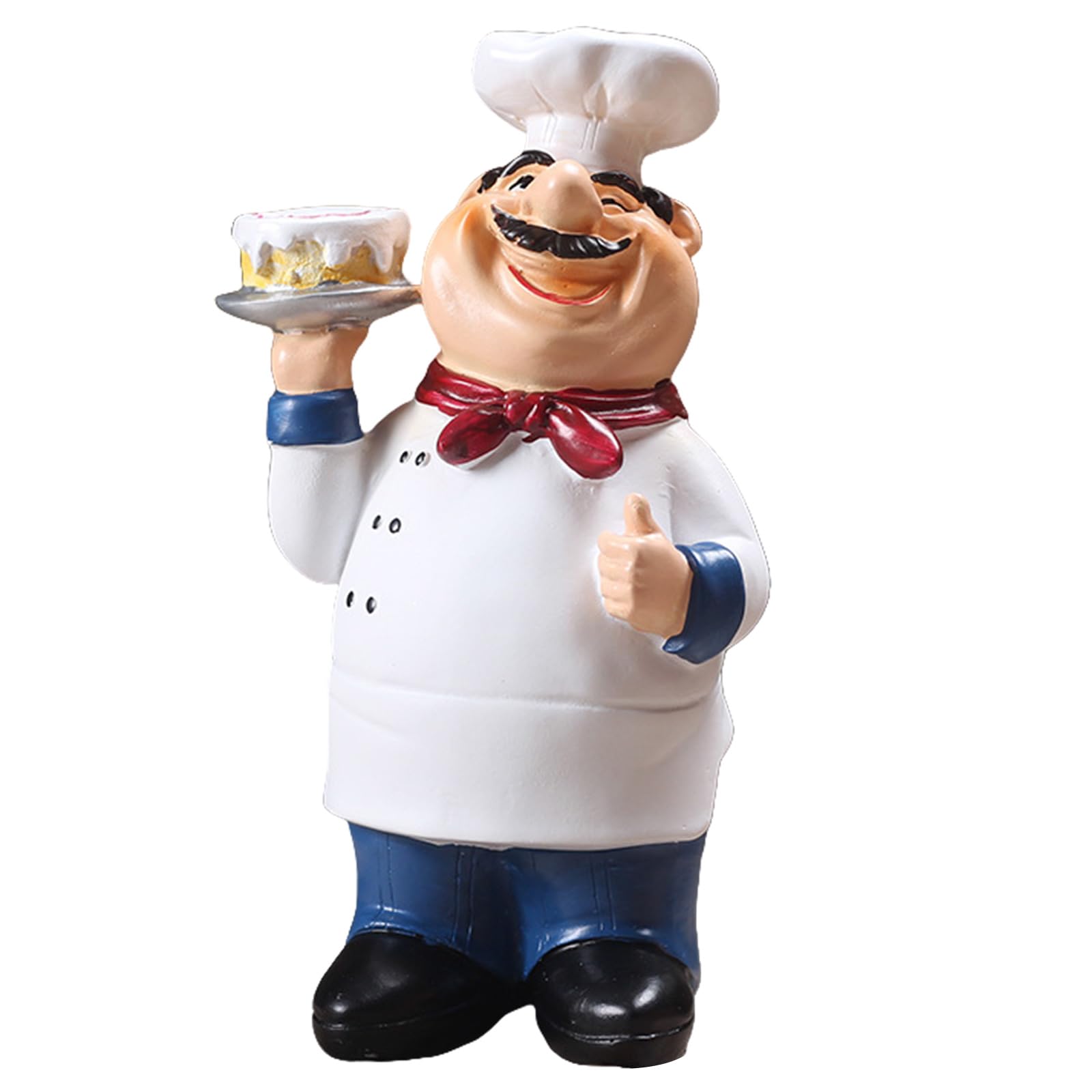 Msioytog Creative Resin Cook Figurine Decoration Ornament for Kitchen Restaurant Display Resin Cook Figurine