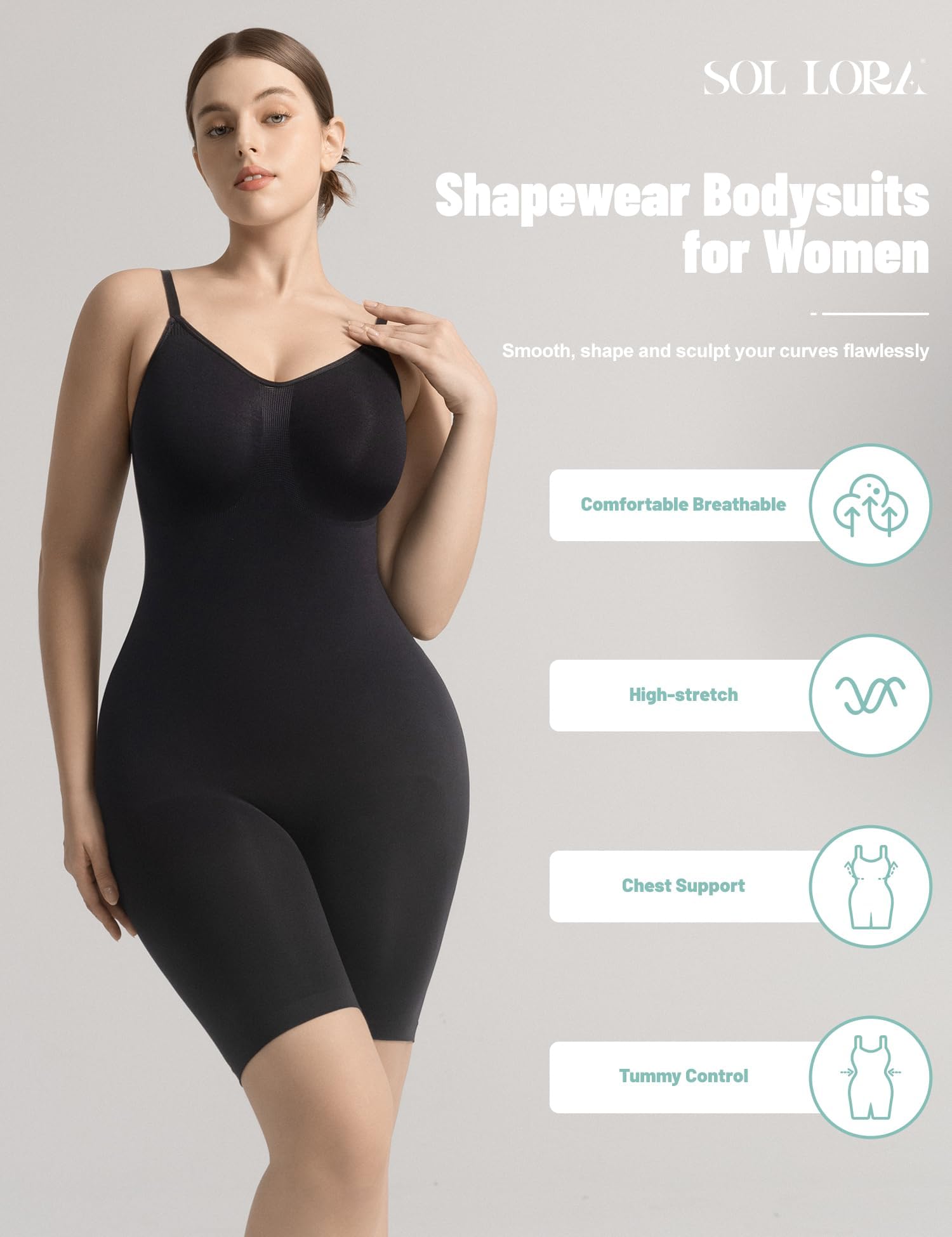 Bodysuit Shapewear for Women Seamless Body Shaper Tummy Control Snatched Waist Butt Lifter Sculpting Full Body Suit