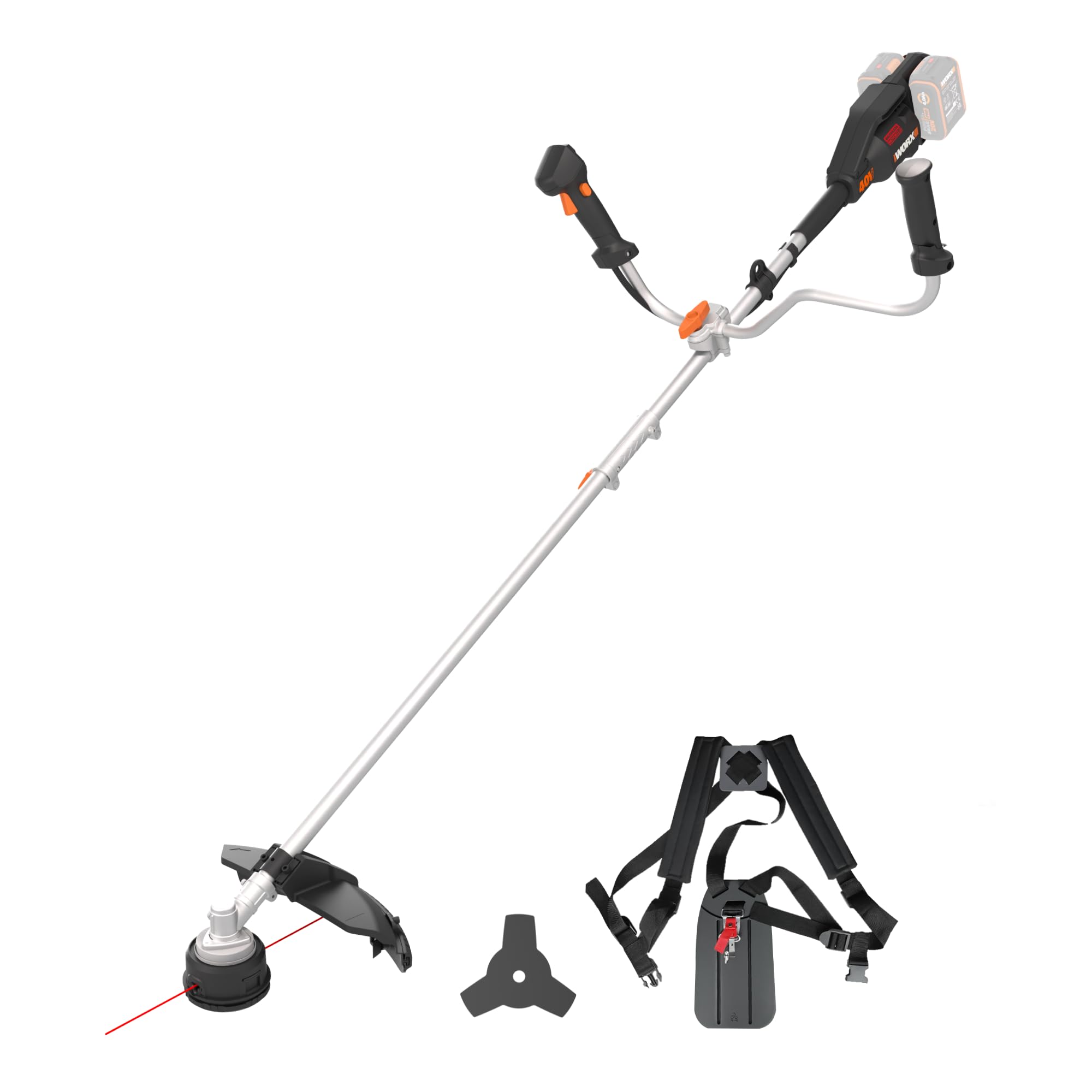 Worx PowerShare WG084E.9 Débroussailleuse sans Fil sans Fil 38 cm 40 V sans Fil sans Fil (sans Batterie ni Chargeur)
