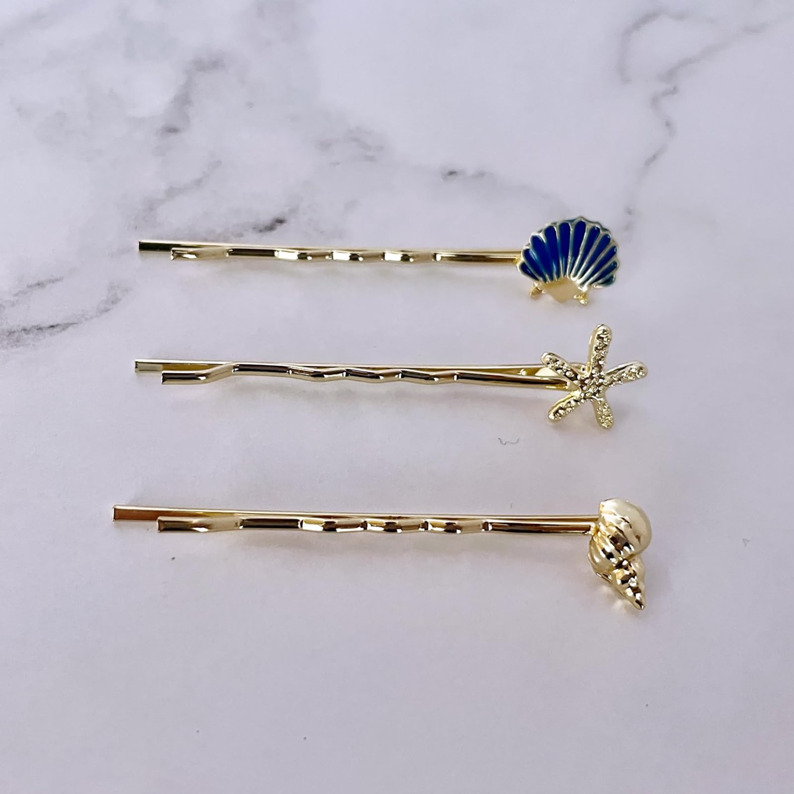 Amazon | （カンパニュラ327）ヘアピン 3本セット マリン ゴールド  