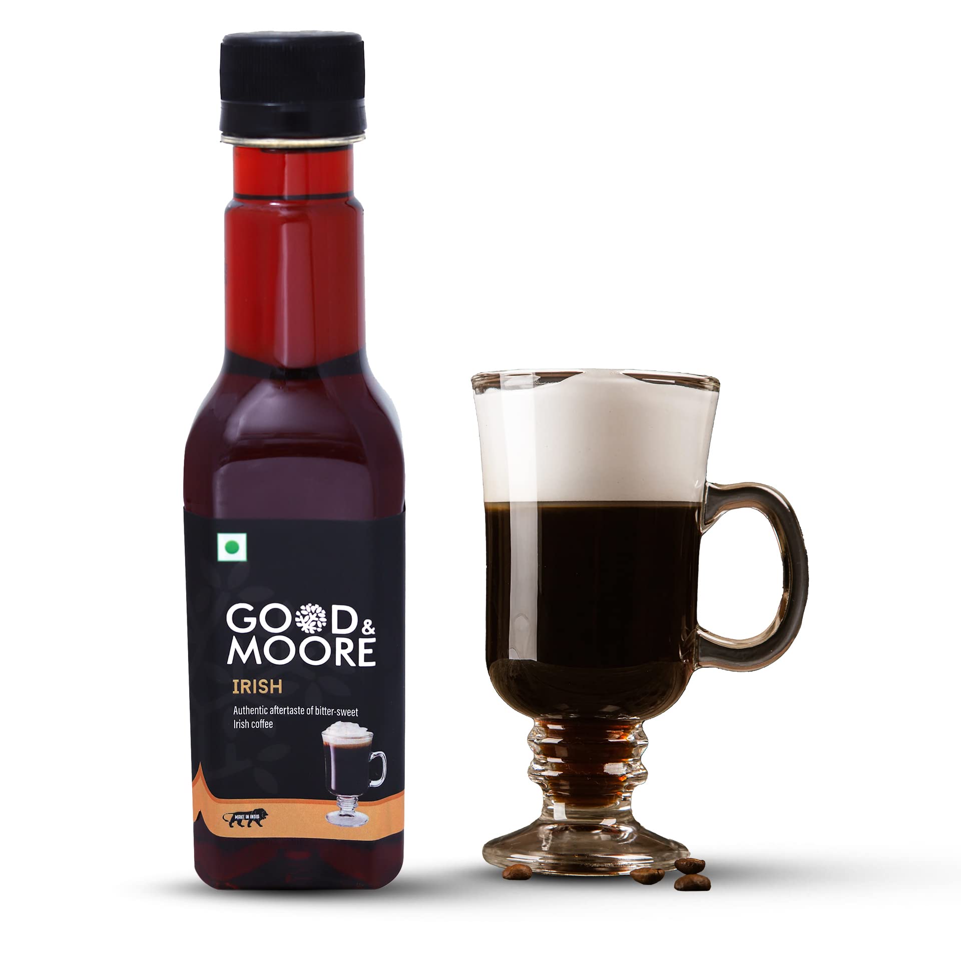 GOOD+MOORE Irish Syrup | For Coffee, Milkshakes, Frappes, Cold-Coffee, Pancakes, Beverages And More | Concentrated Syrup | Ready To Mix | 250Ml