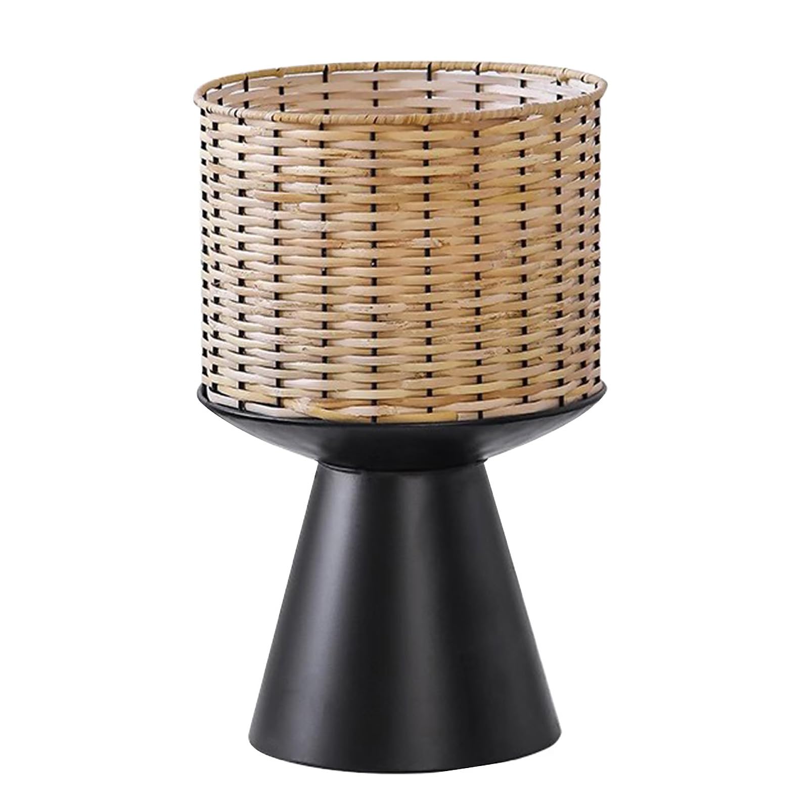 Portavasi in bambù intrecciato, portavasi rotondo in rattan, portavasi rustico in vimini per interni, ideale per decorare il balcone di casa.