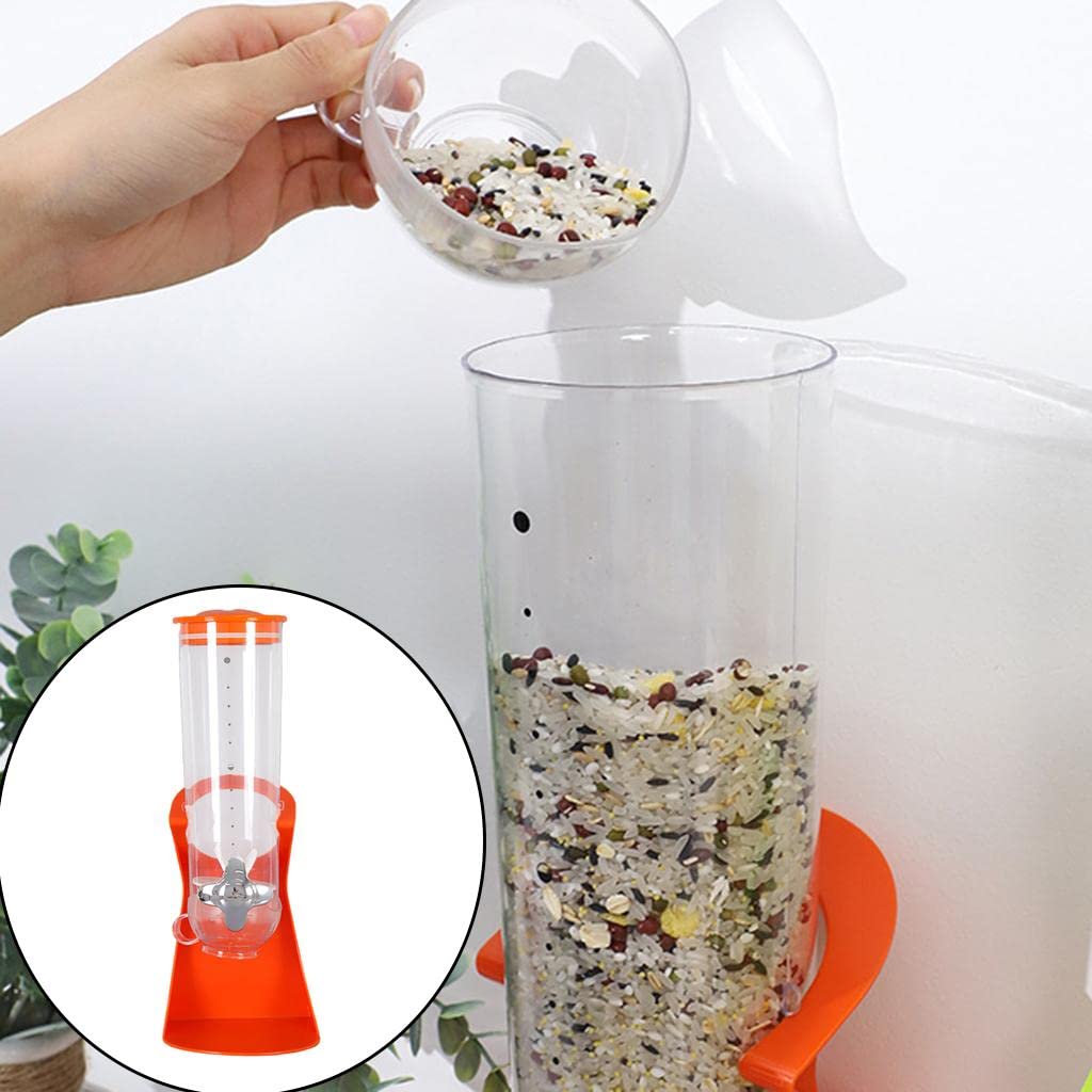 Dispenser di Cereali da Cucina Dispenser di Alimenti Secchi Salvaspazio Scatola di Conservazione del Grano Secchio di Riso di Farina d'avena, per Riso casalingo Dispensa da Cucina, Arancione