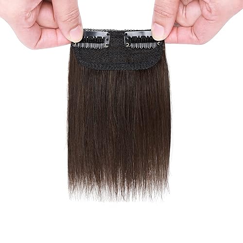 Miniatura 2 de MY-LADY Mini extensiones invisibles de cabello con clip para pelucas de cabello corto, extensiones para cabello fino de 4 pulgadas, color marrón