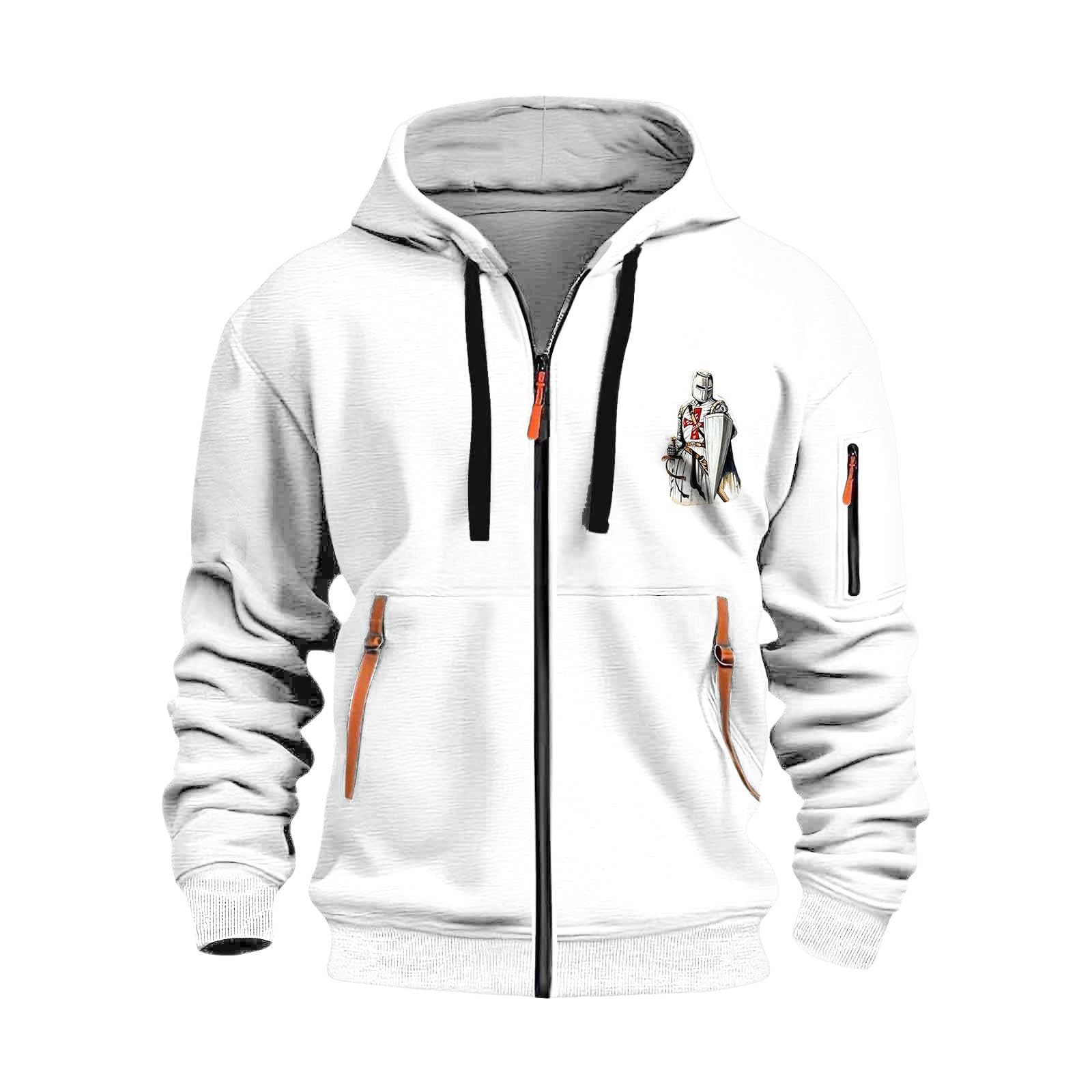 Veste à capuche imprimée pour homme avec fermeture éclair