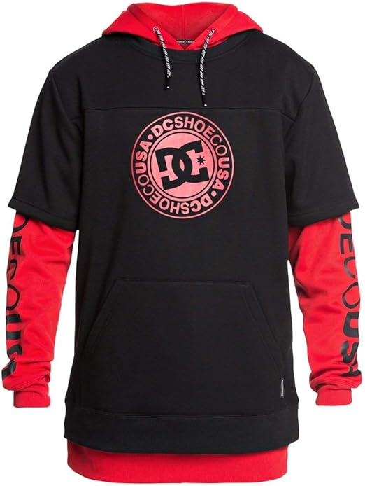DC Shoes Dryden - Double Sleeve Hoodie - Double Sleeve Hoodie - Men - M - Red : Amazon.co.uk 