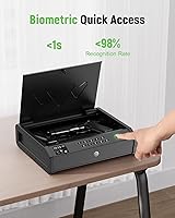 Vista 8 de Gun Safe, Biometric Gun Safes for Pistols with LCD Display of Temperature Humidity, Fingerprint Quick Access Pistol Safe Solid Handgun Safe