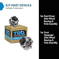 Vista 180 de TRQ Juego de 2 rodamientos de rueda trasera y conjunto de cubo con sensor ABS compatible con Ford Transit Connect 2014-2018