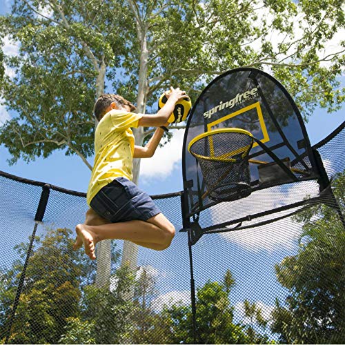 Springfree Trampoline Outdoor Jumping Basketball Backboard Game Flexrhoop Accessory Attachment With Inflatable Ball And Air Pump, Black #TOP3