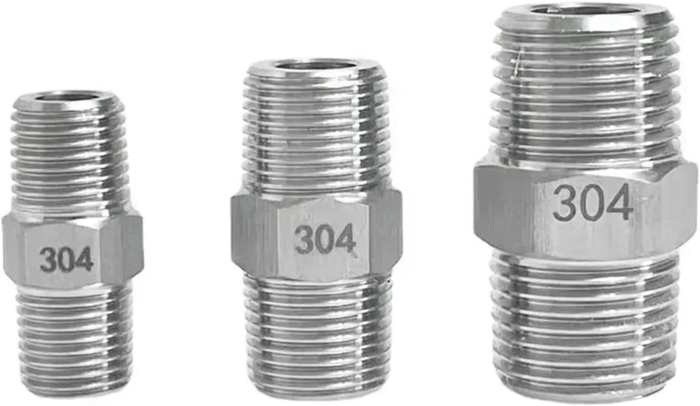 1/2" NPT Male To Male M16 M18-20 1/8" 1/4" 3/8" -1"BSP NPT Hex Nipple Coupling 304 Stainless Steel Pipe Fitting Reducer Adapter(1l2 NPT Male 316,1 NPT_MALE TO MALE)