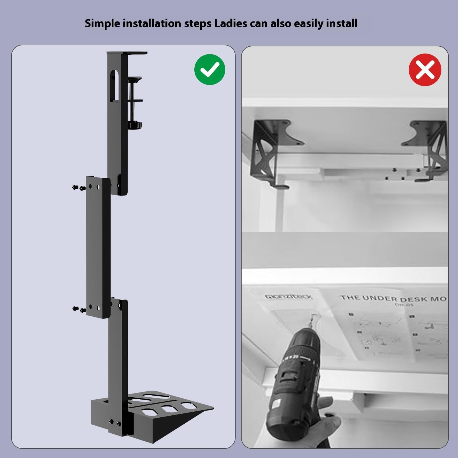 Les consoles de jeu verticales en métal se montent sous le bureau, pince d ' installation sur la conception, aucun perçage requis pour P5 / /