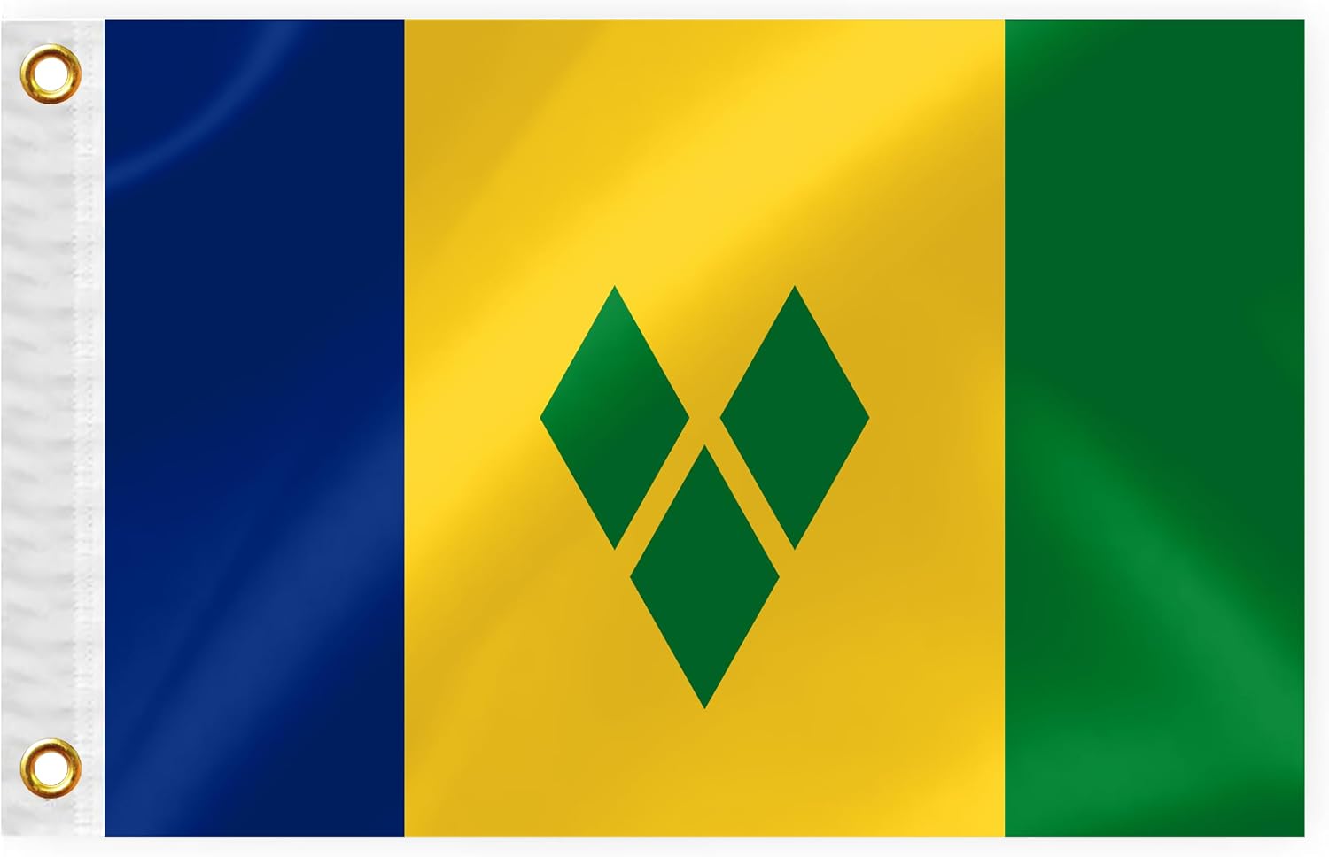 Saint Vincent and the Grenadines Boat Nautical Flag 12x18IN Double Sided Vincentians Marine Banner Nylon Small Yacht Sail Pontoon ATV Bike Truck Motorcycle Flag with 2 Brass Grommets