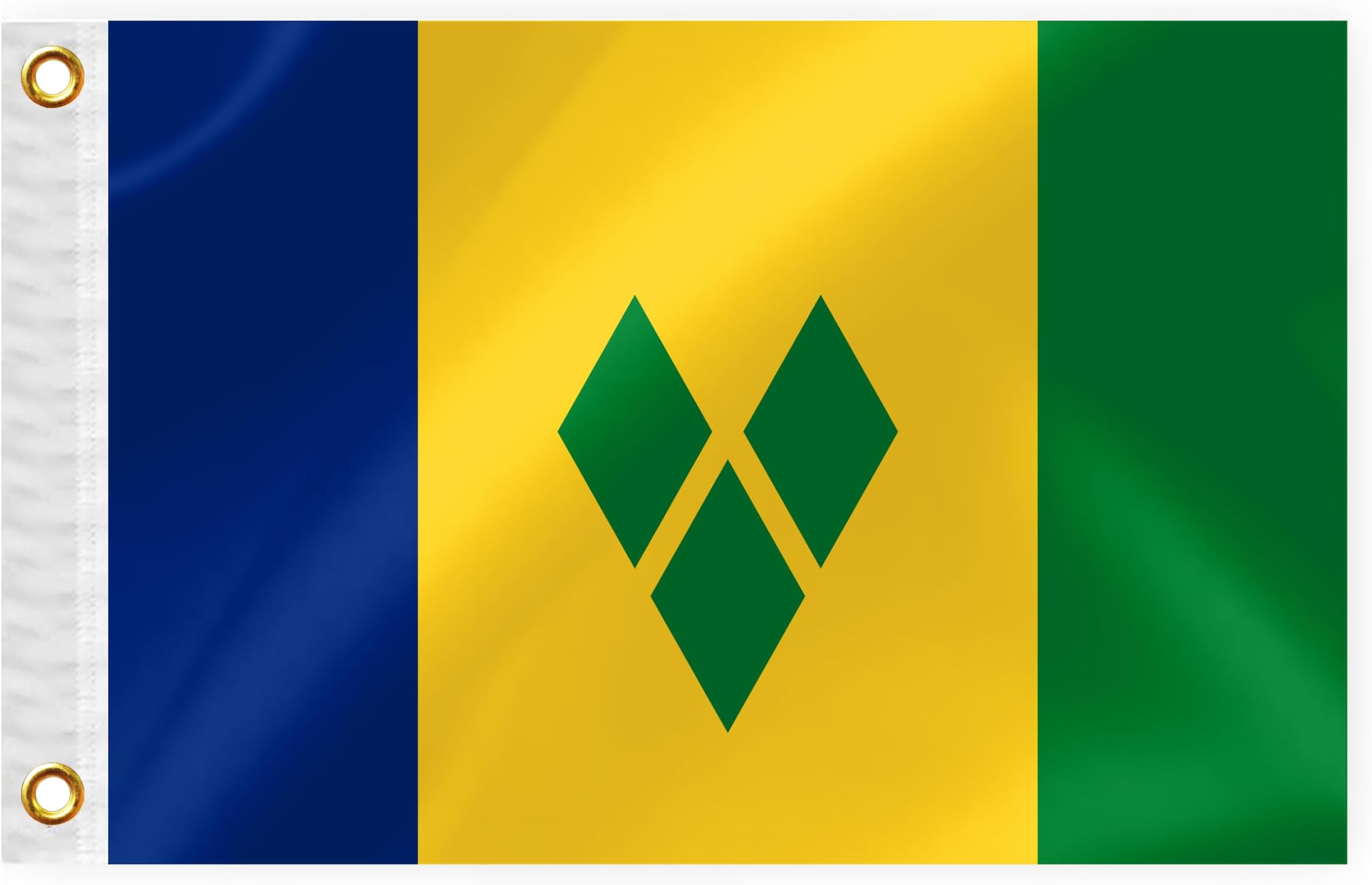 Saint Vincent and the Grenadines Boat Nautical Flag 12x18IN Double Sided Vincentians Marine Banner Nylon Small Yacht Sail Pontoon ATV Bike Truck Motorcycle Flag with 2 Brass Grommets