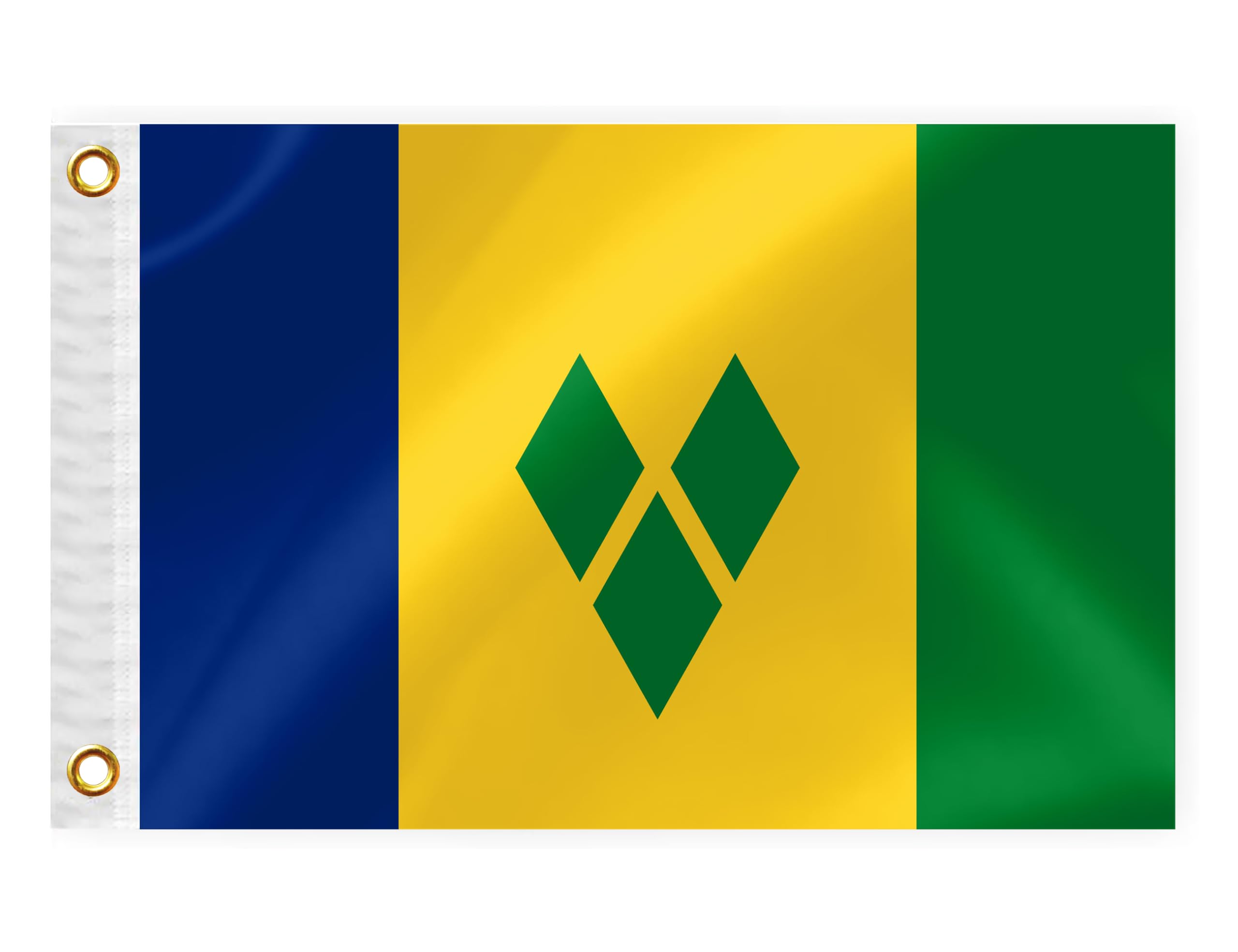Saint Vincent and the Grenadines Boat Nautical Flag 12x18IN Double Sided Vincentians Marine Banner Nylon Small Yacht Sail Pontoon ATV Bike Truck Motorcycle Flag with 2 Brass Grommets