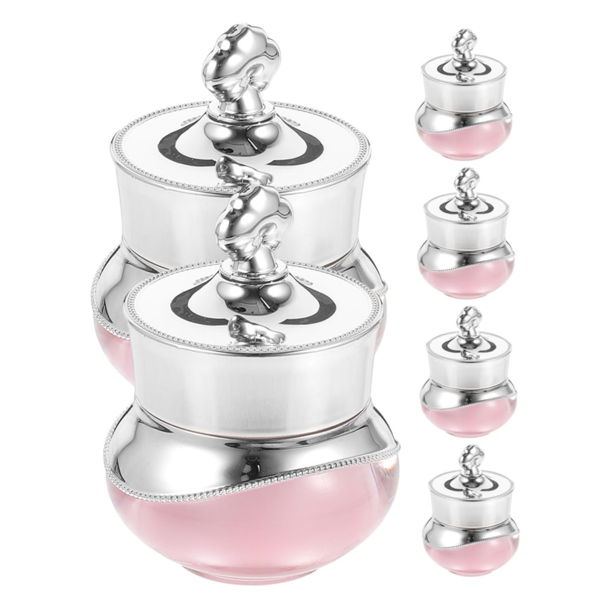BESTYASH 4 Set Bottiglia Con in Acrilico Barattoli Da Viaggio Bottiglie Da Viaggio Per Articoli Da Toeletta Piccoli Vasetti Con Coperchi Mini Barattoli Con Coperchi Rosa 6 Pezzi*4