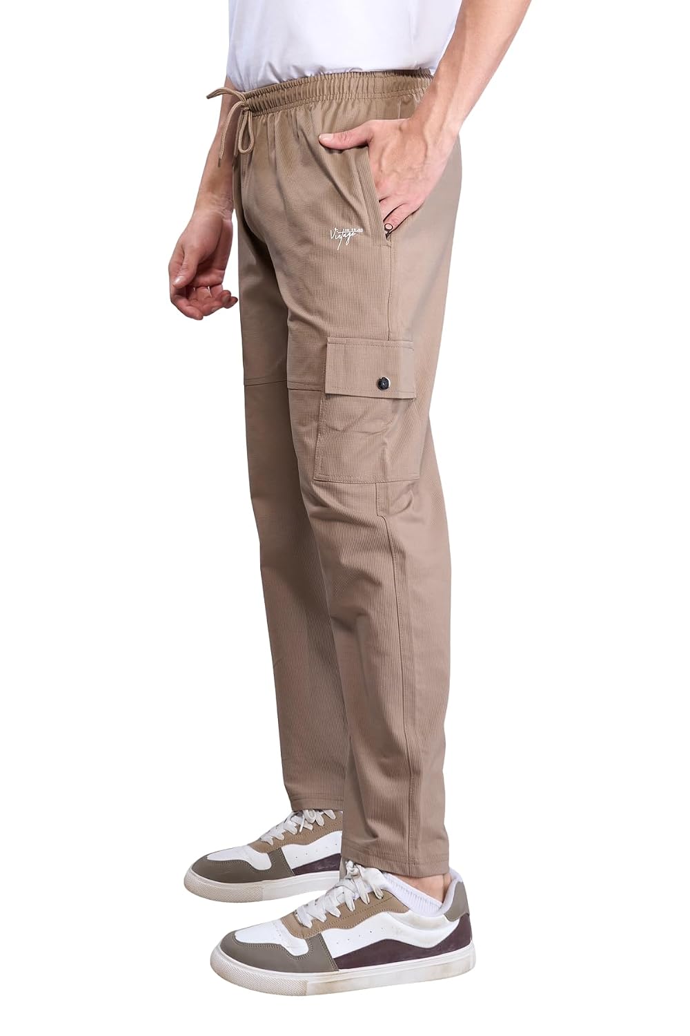 Jinxer Straight Fit Cargo Pants for Men, Utility Pockets, Stretch Cotton, Knit, Elastic Mid Waist, Formal Office,Casual We... - Review, Price and Buying Guide