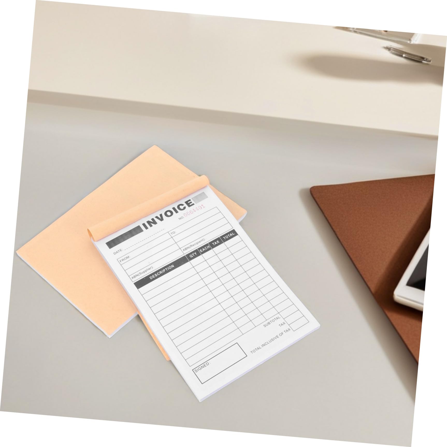Rechnungs und Notizblock mit Kartonunterlage, 5 Stück, Papier