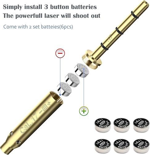 Miniatura 3 de MOSANDON Mirador láser de punto rojo para .17HMR.223 Cal, mira láser de barril de extremo, mira de barril láser más fácil de instalar y precisa para