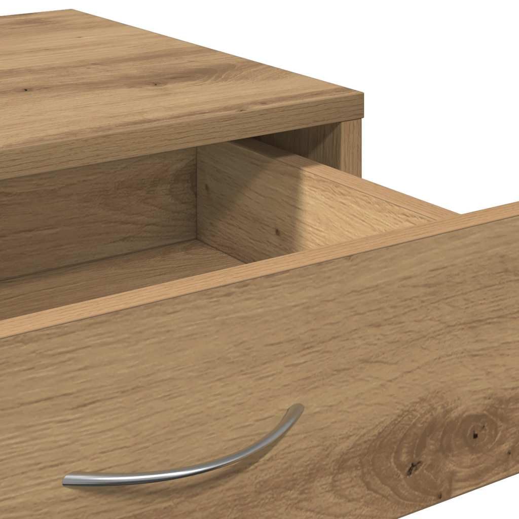 Contenedor con ruedas de madera de roble Artisan, 46 x 36 x 59 cm, con cajón y espacio de almacenamiento, armario de almacenamiento móvil con ruedas para oficina, salón, cocina y taller