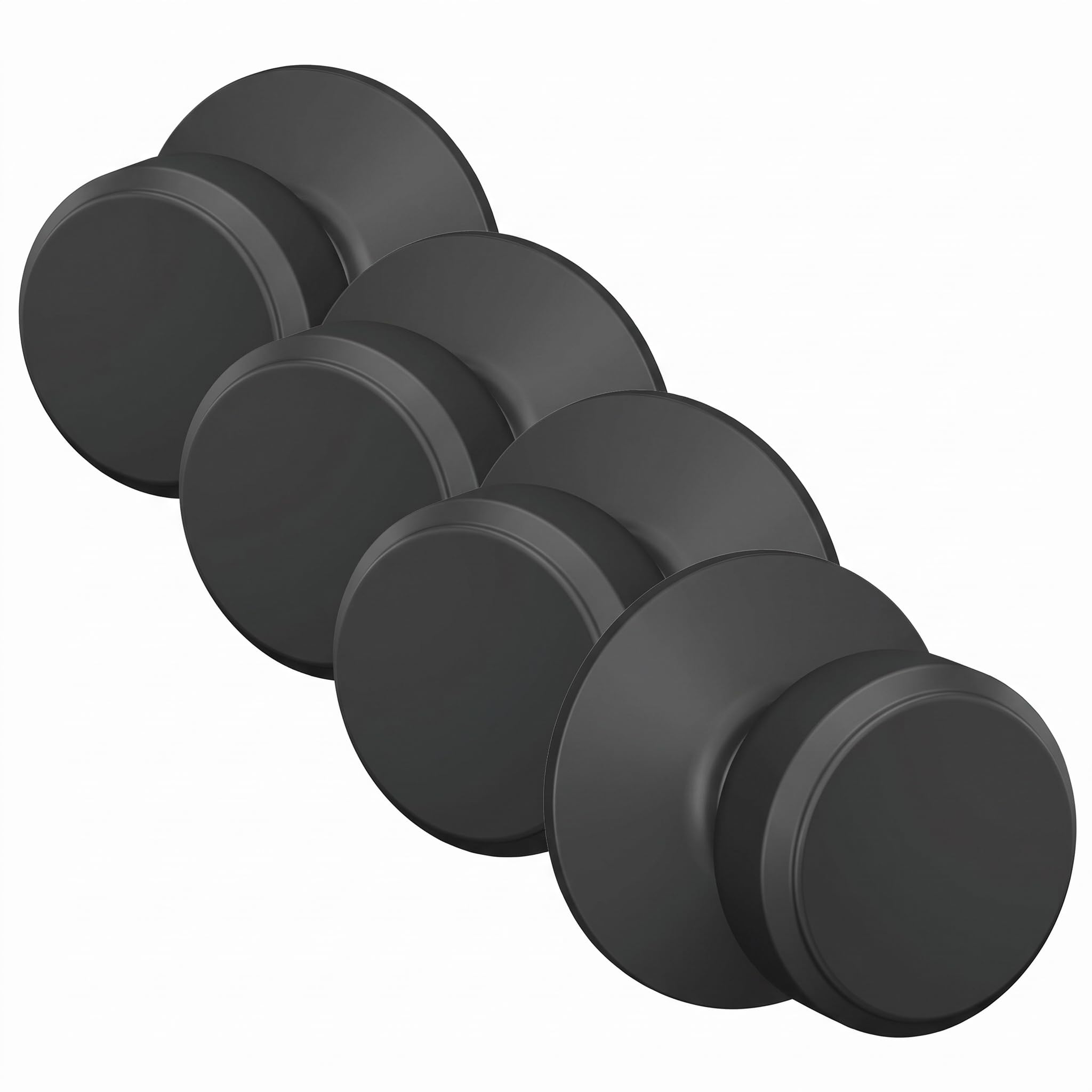SCHLAGE F10 BWE 622 Bowery Door Knob, Hall &amp; Closet Passage Lock, Matte Black (Pack of 4)