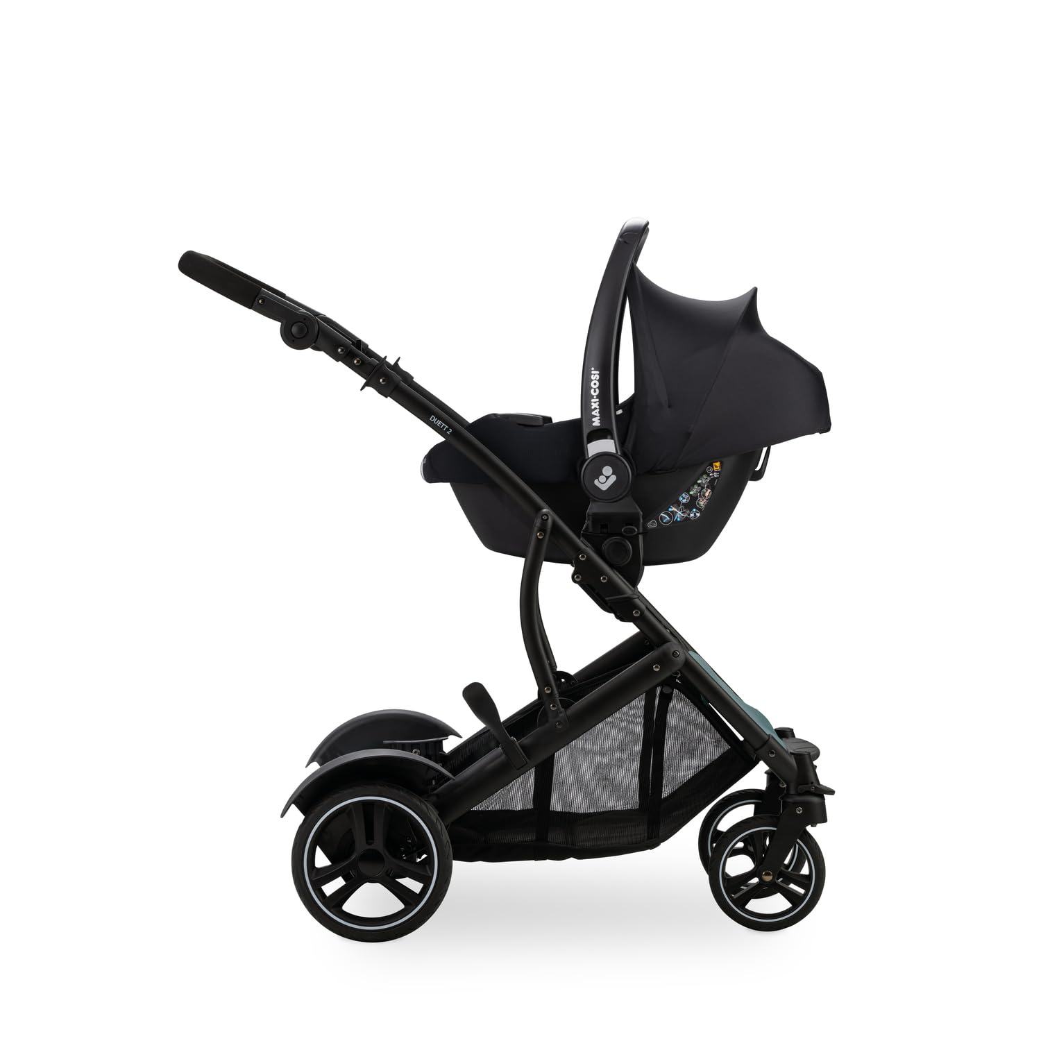 hauck Adattatori Seggiolini Auto Compatibili con Passeggino Gemellare Duett 2 e Duett 4 e Ovetti Selezionati di Maxi Cosi Cybex Joie Kinderkraft (Non Compatibili con Tutti i Modelli) - 1 Coppia, Nero