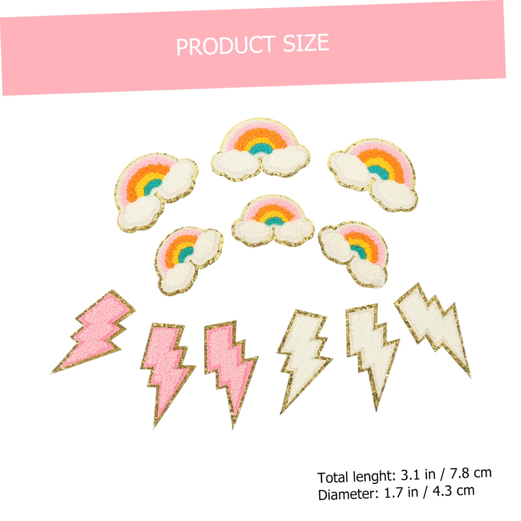 TEHAUX 48pezzi Patches Ricamo Arcobaleno Creativi Per Abbigliamento Toppe Termoadesive Per Decorazioni e Riparazioni Per Jeans Shirt