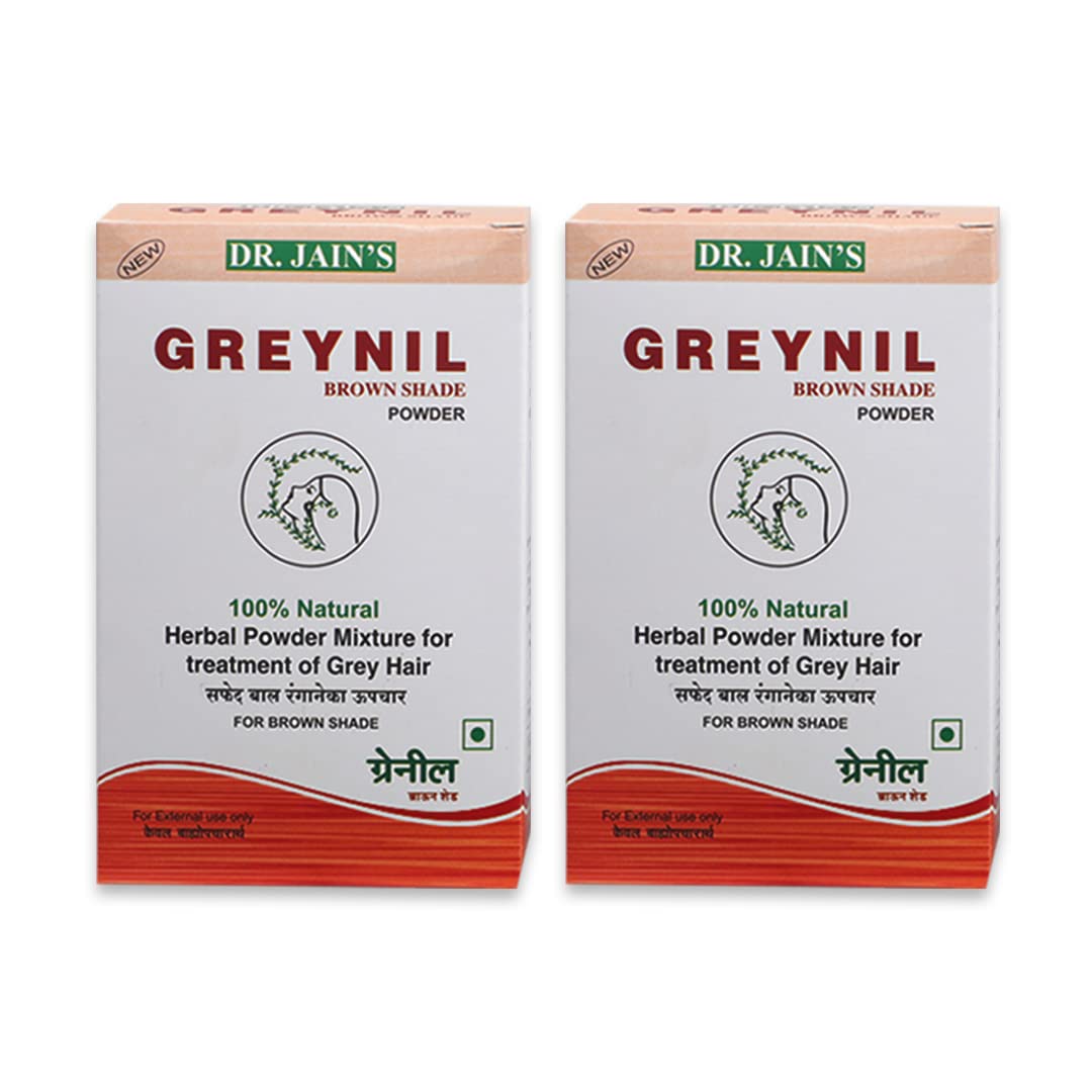 DR. JAIN'S GREYNIL Herbal Hair Color, BROWN SHADE POWDER Mixture For Grey Hair for Men & Women, Pack of 2, 100g-picture-39
