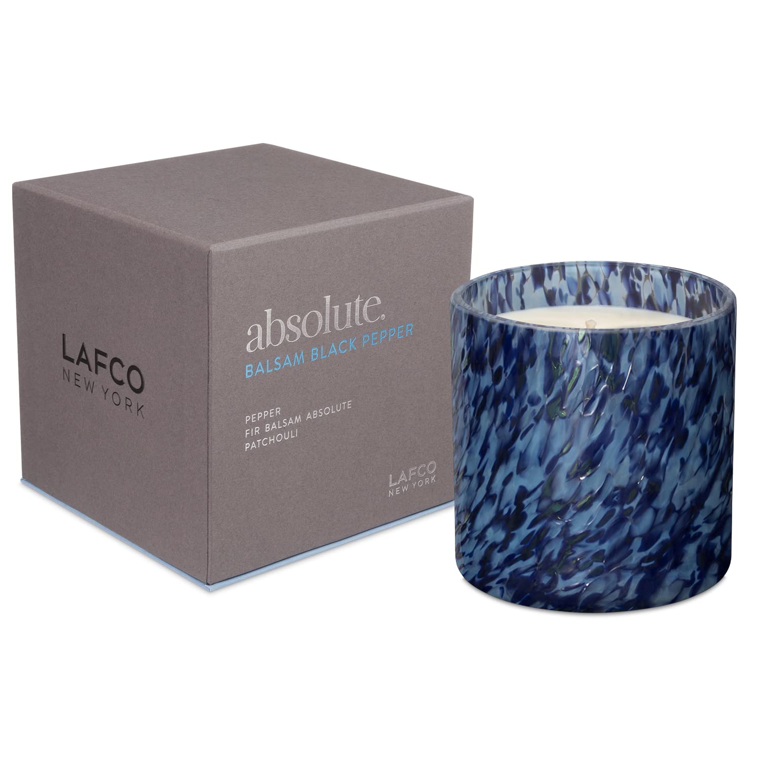LAFCO New YorkSignature Candle, Balsam Black Pepper - 15.5 oz - 90-Hour Burn Time - Reusable, Hand Blown Glass Vessel - Made in The USA
