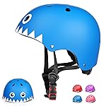 Glaf Toddler Helmet for 2-4 Years Kids Bike Helmets Baby Girls Boys Multi-Sport Adjustable Skateboard Bicycle Helmet Lightweight 3 Sizes for Toddler to Youth (Blue White, XS: 18.9-19.7)