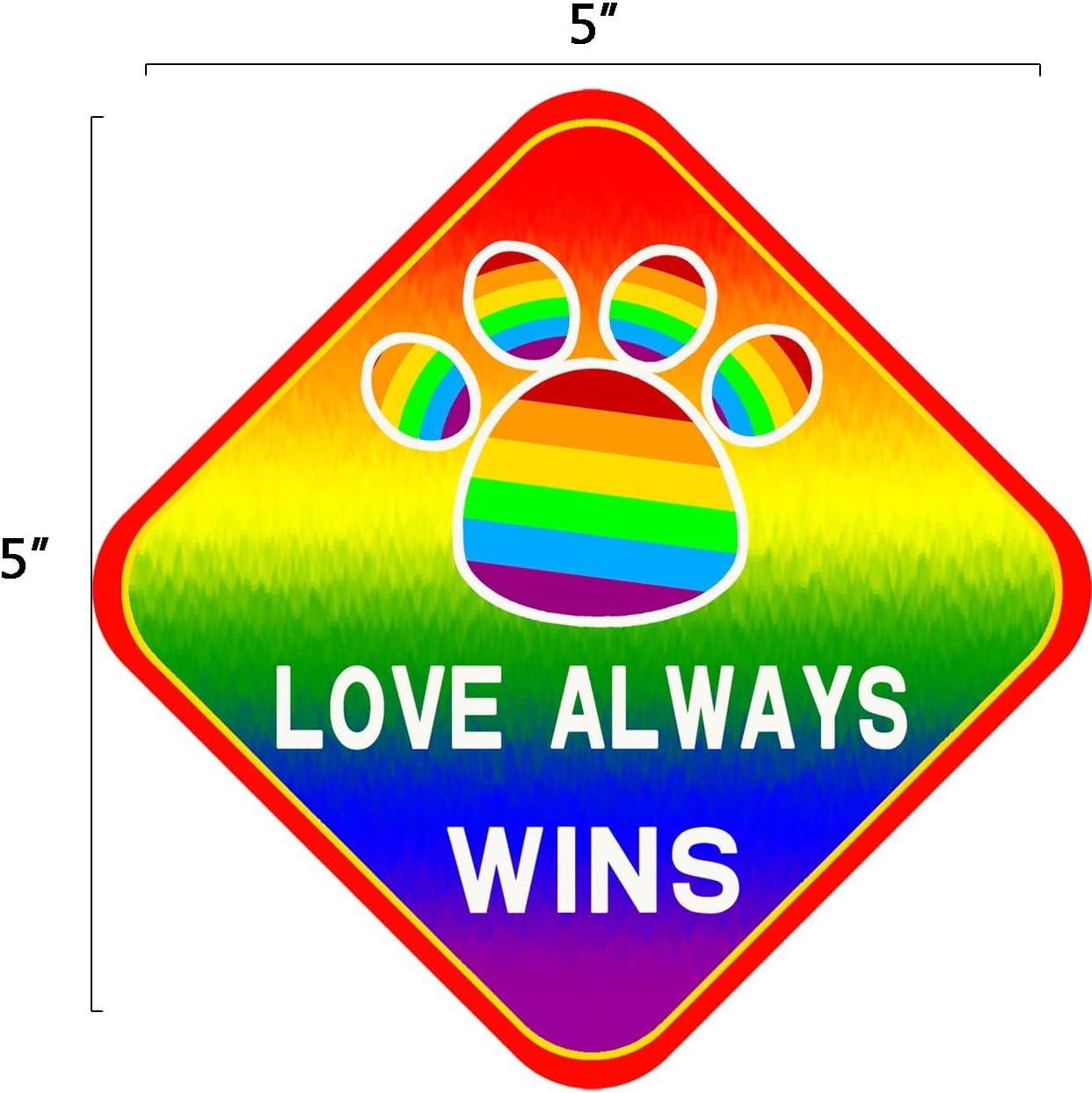 Buy KROMNOUR Love Always Wins Dog Paw Rainbow Car Bumper Sticker Decal,Gay Pride Equality LGBT