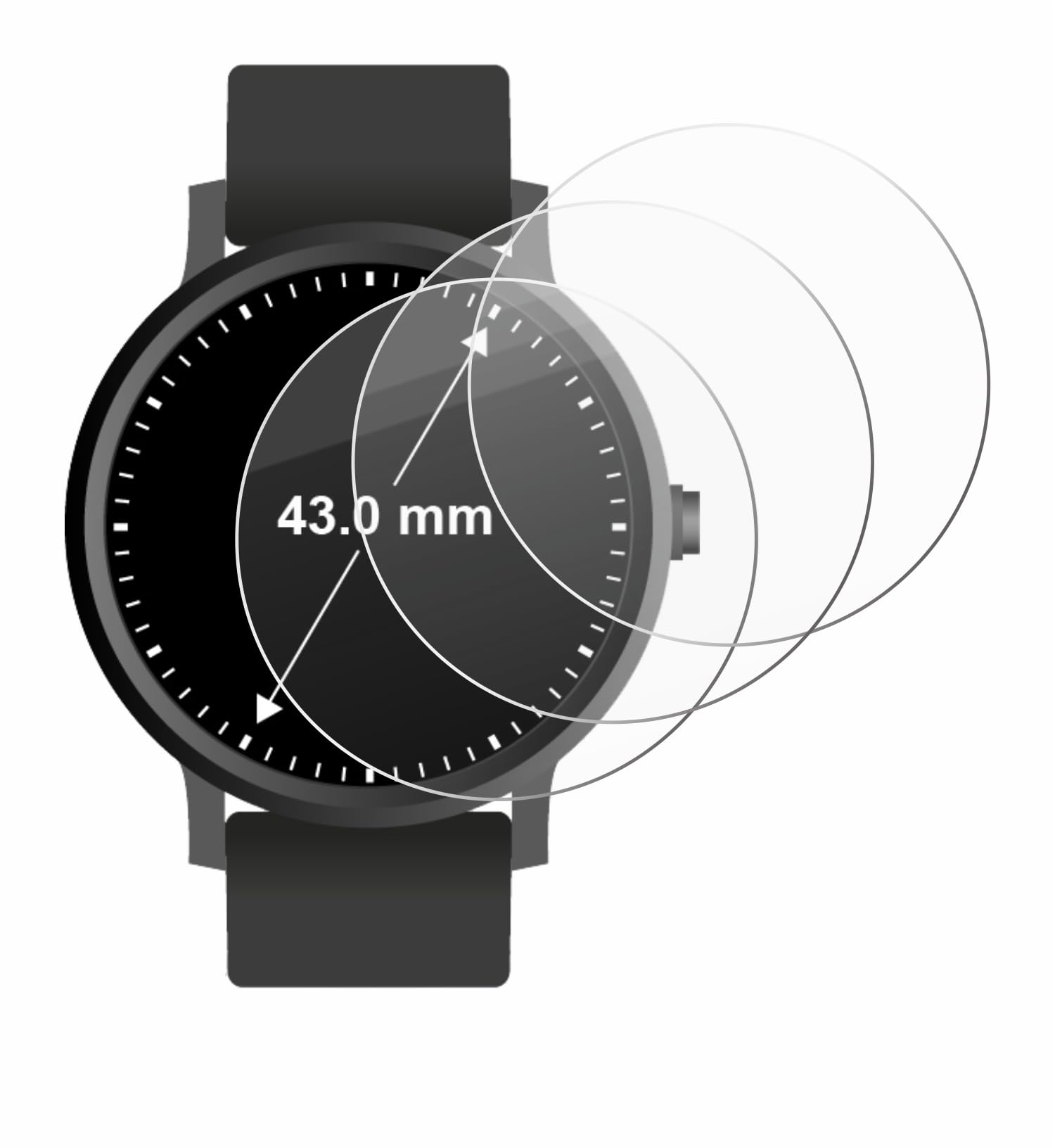 Savvies 6 Stuks Schermbeschermer voor Horloges (Rond, ø: 39 mm) Screen Protector Ultra Transparant