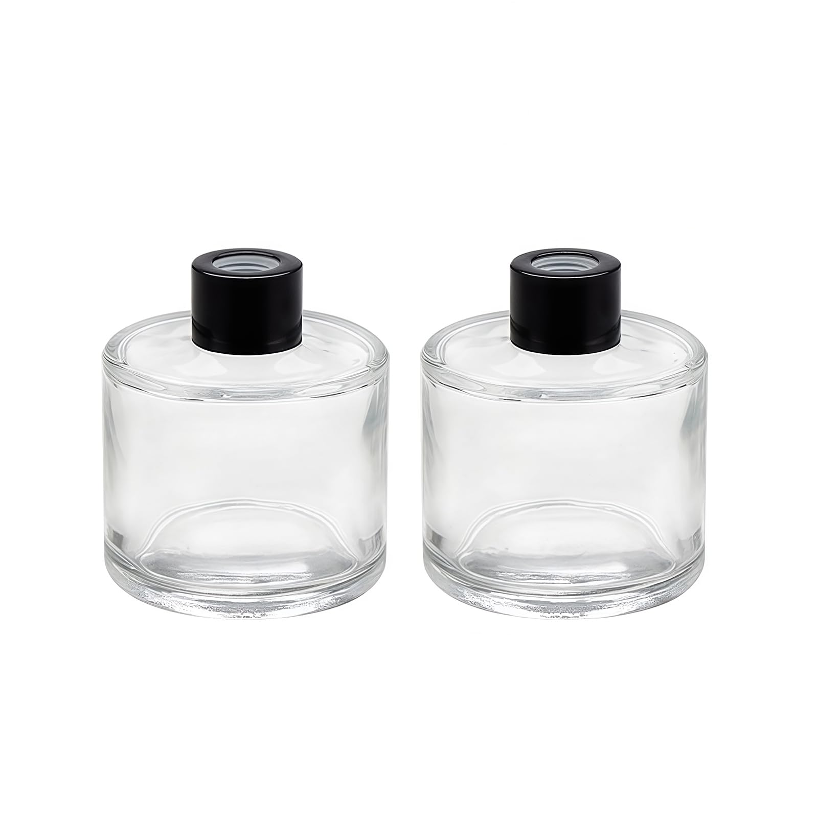Vasana B 2 Pcs 50Ml/1.7Oz Glass Diffuser Ottle Empty Refillable Clear Glass Aromatherapy Jar Exquisite Essential Oils Container Fragrance Accessories For Diy Diffuser Sticks Essential Oils