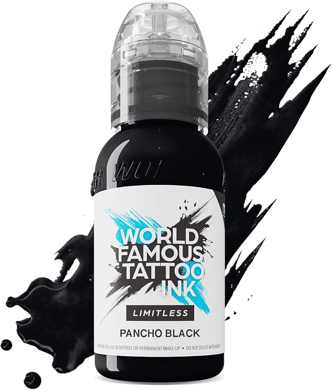 WORLD FAMOUS TATTOO INK Limitless Pancho Black Tinta para Tatuagem, 30 mL