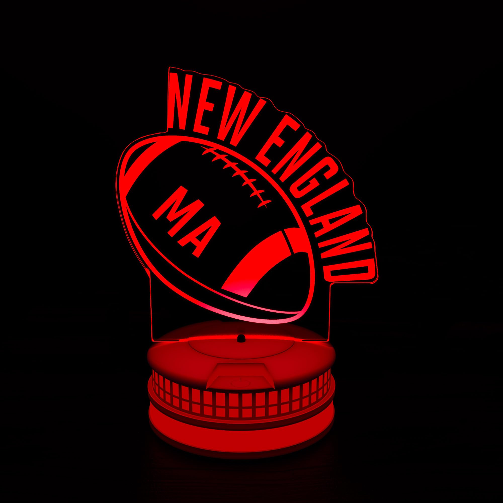 CLORURBANLIVE 3D Football New England Night Light 3D Illusion Lamp with Remote Control 16 Color Options Sports Decor Lighting for Fans - Multicoloured OneSize