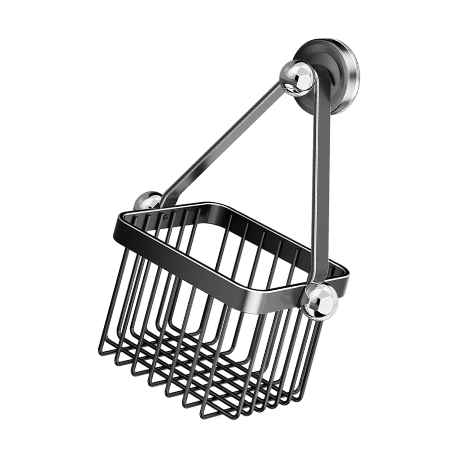 Nucelit Rustproof Kitchen Wall Basket Ventilated Design Carbon Steel Construction Strong Suction Cup for Utensils Carbon Steel for Utensils & Produce