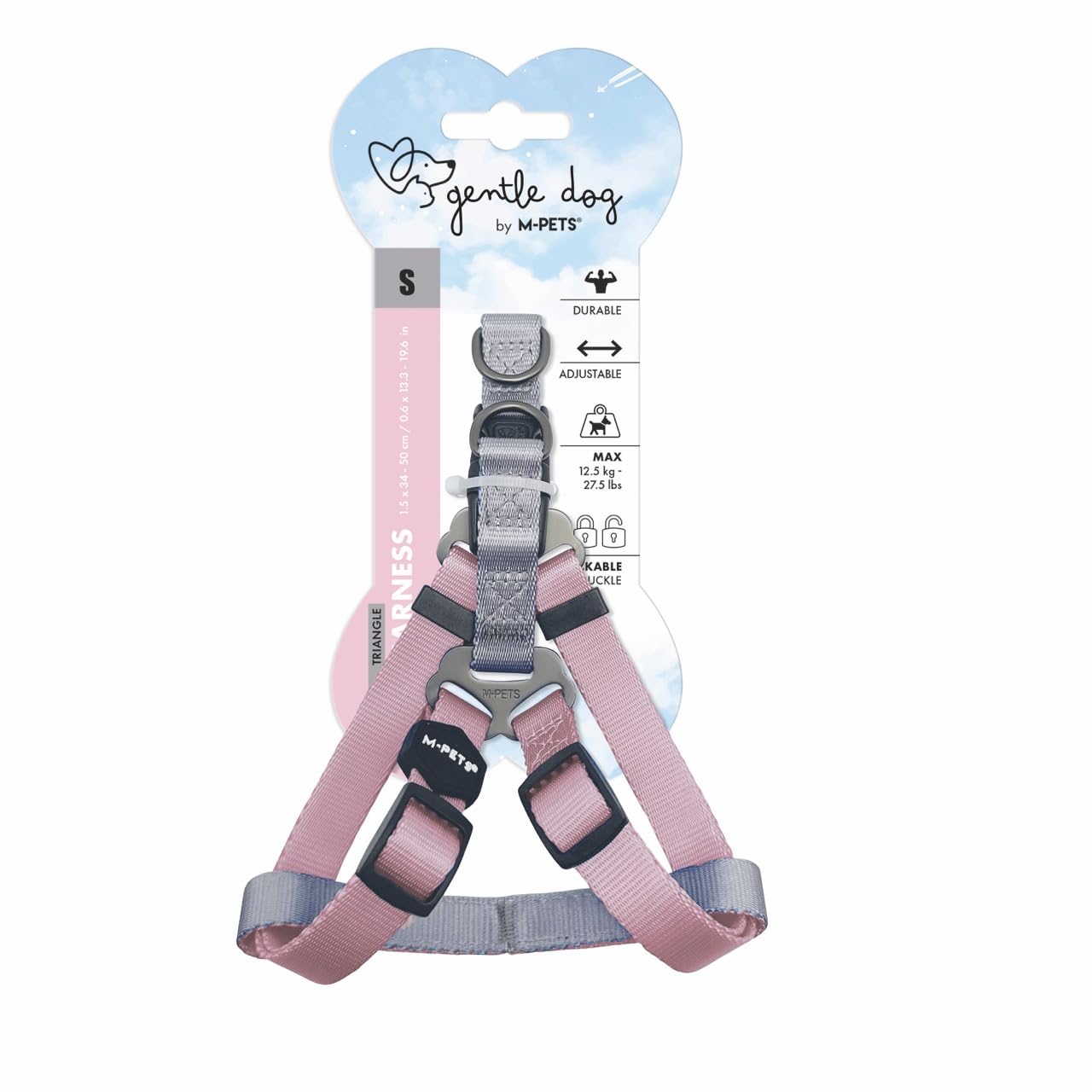 M-PETS GENTLE DOG TRİANGLE GÖĞÜS TASMASI PİNK (S)