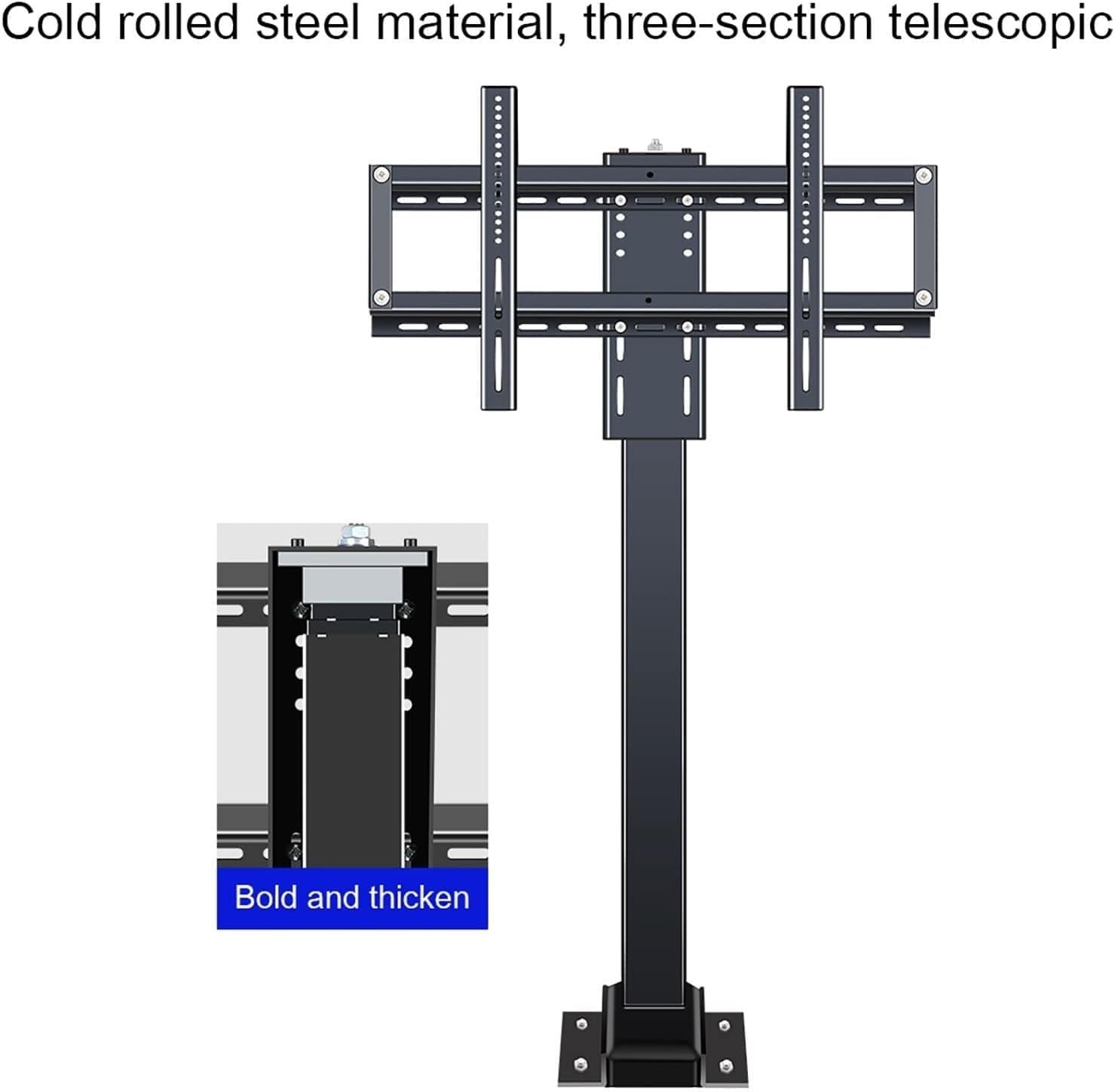 Supporto da parete motorizzato per TV con telecomando, staffa elettrica a soffitto per TV da 26-70 pollici, supporto per monitor Teles Lift con funzione di memoria per una facile regolazione