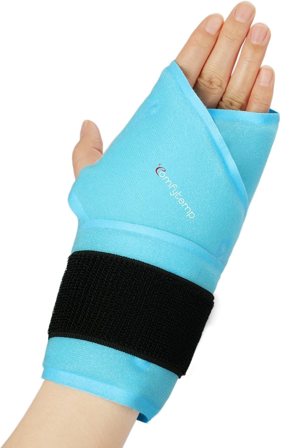 Comfytemp Larger Wrist Ice Pack Wrap for Carpal Tunnel Relief, FSA Eligible HSA, Reusable Longer Gel Wrist Brace Hot Cold Compression for Hand Pain Injury, Tendonitis, Arthritis, Surgery Gifts