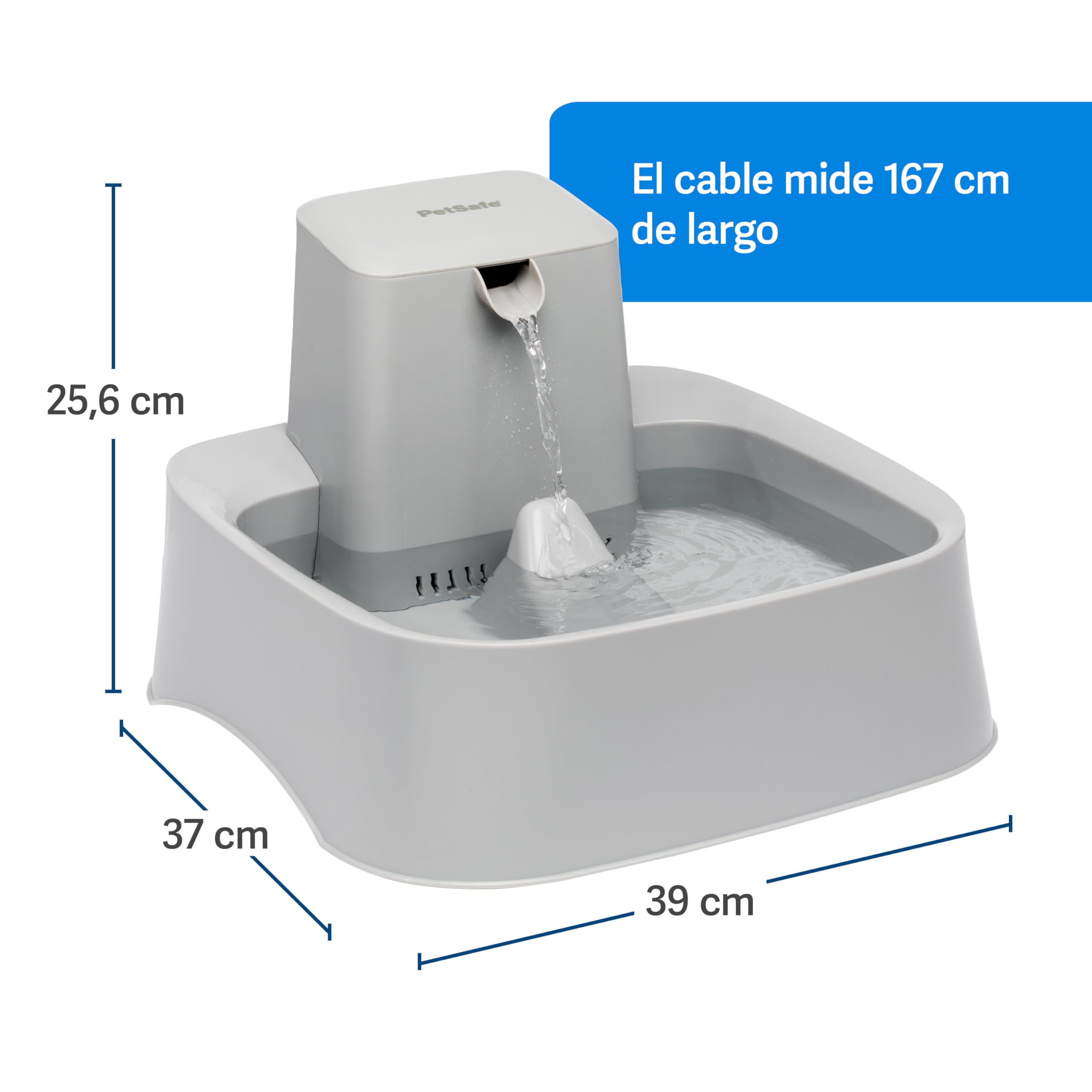 PetSafe Drinkwell Fuente para Mascotas, 7,5L | Gran Superficie, Para Bigotes Sensibles, Capacidad 7,5 Litros
