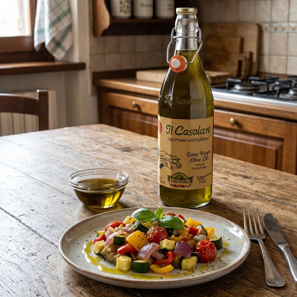 Farchioni Il Casolare - Huile d'Olive Extra Vierge - Extraction à froid - Non Filtrée - 1 Litre | Extraction à froid | Non Filtrée