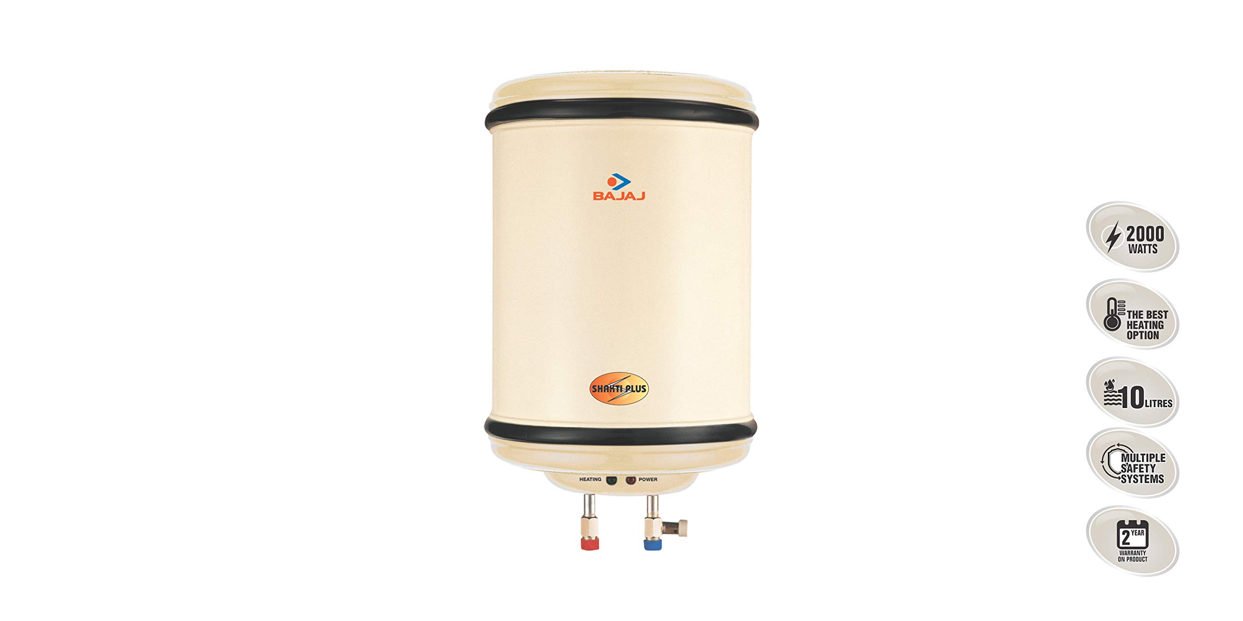 Buy Bajaj Shakti Plus Storage 15-Litre Vertical Water Heater (Ivory) Online  at Low Prices in India - Amazon.in