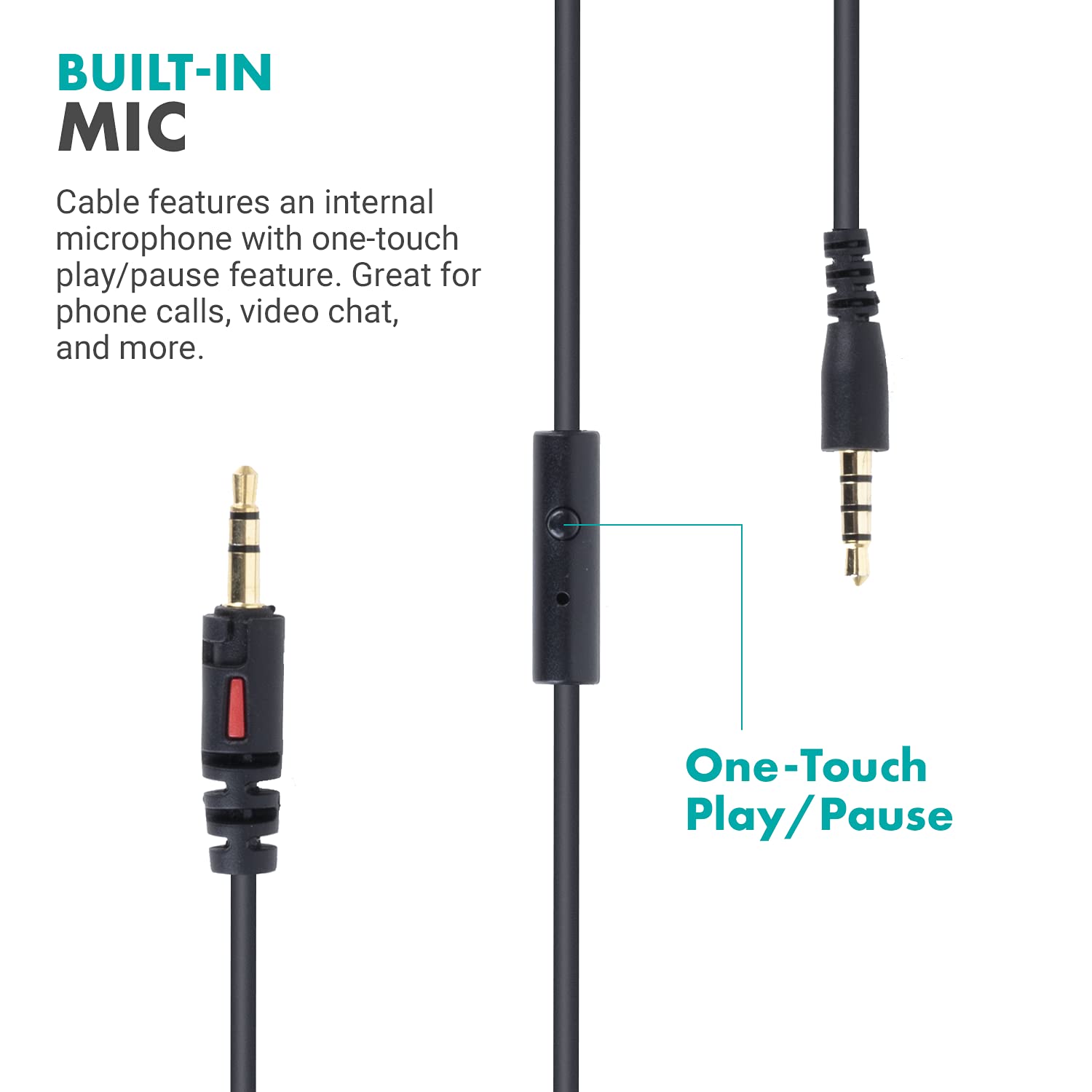 Movo MH100 Auriculares de estudio HiFi con micrófono Auriculares con cable para juegos y música con entrada de 3,5 mm y 6,35 mm Cómodos auriculares con micrófono Auriculares podcast