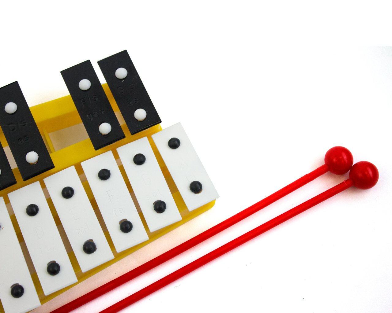 Glockenspiel Chromatique Avec Deux Raquettes - Boîte Jaune - Instrument Musique Éducatif