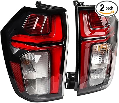 1 Pair of Rear Brake Tail Light Replacement for Chevy Suburban Tahoe LS LT RST Sport 2021-2024 OE# GM2800322, 84849416, GM2801322, 84849417 - LED & Halogen Source, Red Amber White