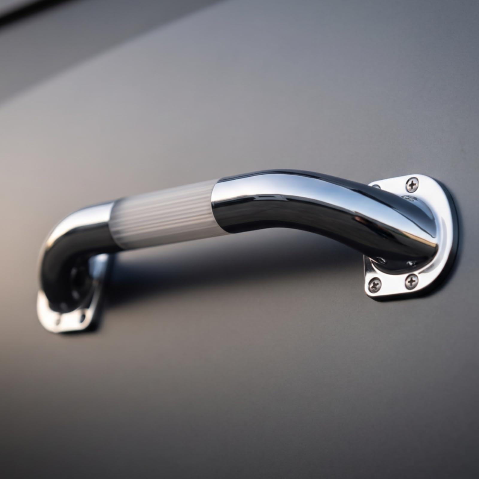 Asa de Yate Asa de Yate Barra de Apoyo Manija de Sujeción Pasamanos Curvo con Luz Integrada en Tubo Metálico con Inserto Translúcido Apto para , 13 Pulgadas