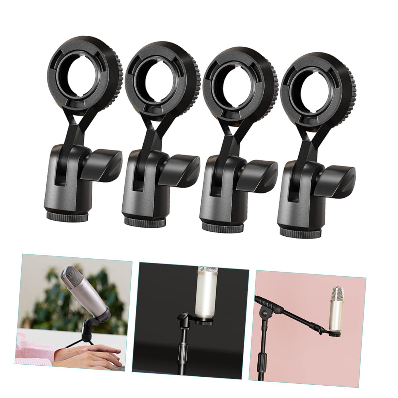 Toddmomy Mic Holder Stand Clips Mic Holder Standard Thread Conversion Nut for Desktop Podcasts