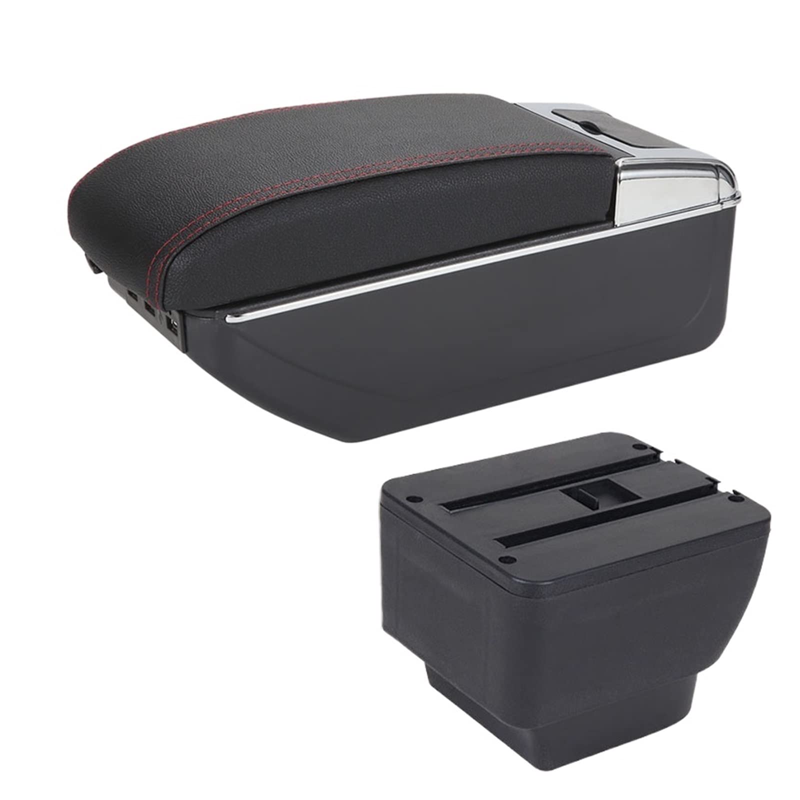 Baiqimv For Mazda 2 For Demio Car Armrest Box Retrofit Storage Box Car Accessories Interior Details Center Console Storage Box(A1 7USB)
